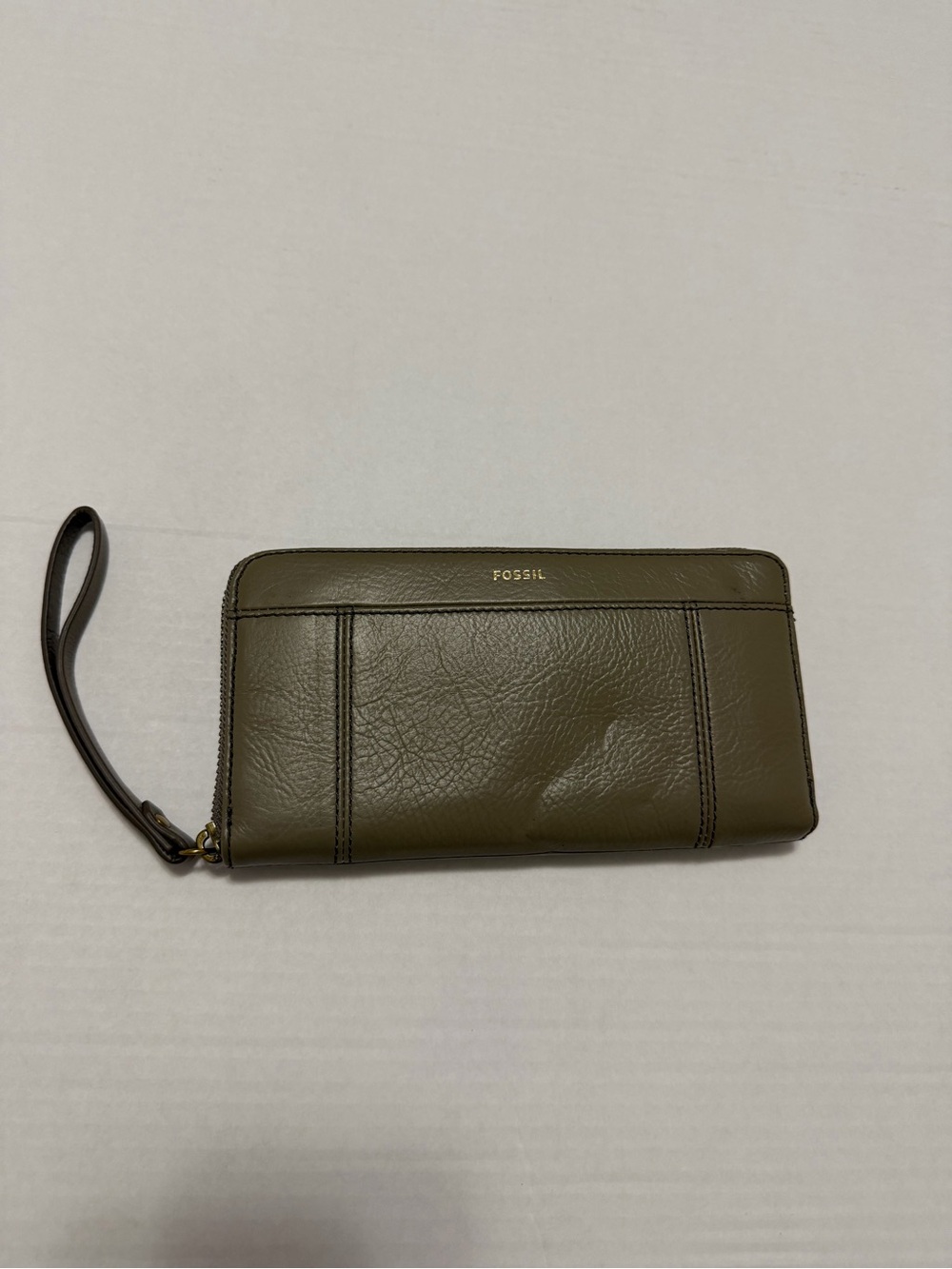 Fossil Leather Zip-Around Wristlet Wallet